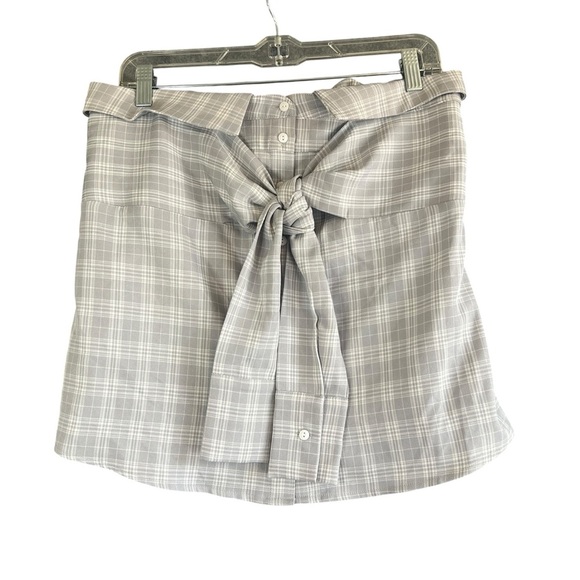 MARE MARE X ANTHROPOLOGIE Strapless Button Down Tie Front Top Grey Size Medium - Picture 1 of 7